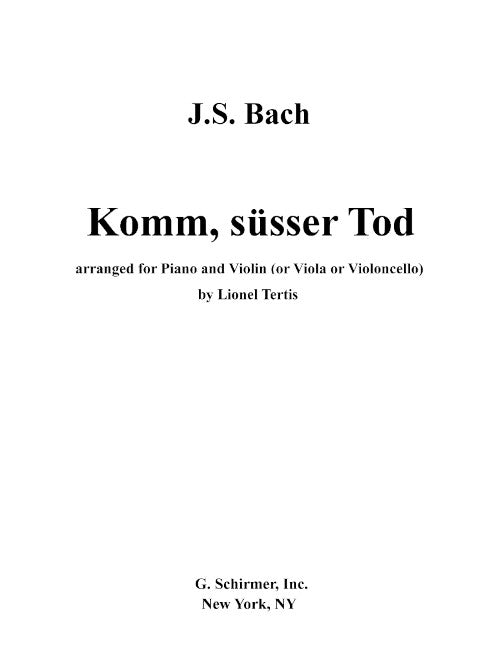 Komm, süsser Tod (va, pf)