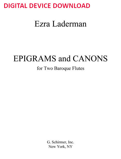 Epigrams and Canons - Digital