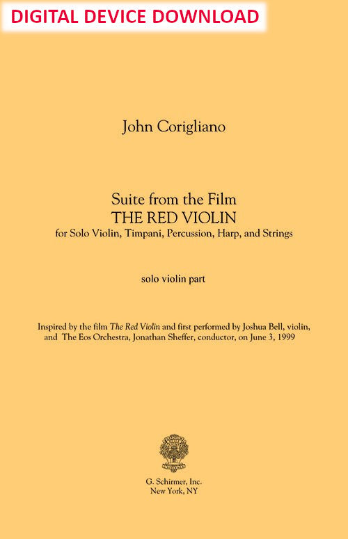 Suite from 'The Red Violin' - solo part (violin) - Digital