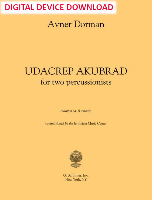 Udacrep Akubrad, for two solo percussion (chamber version) - Digital