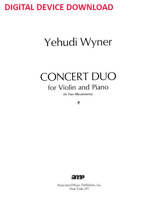 Concert Duo for Violin and Piano - Digital (Not Printable)