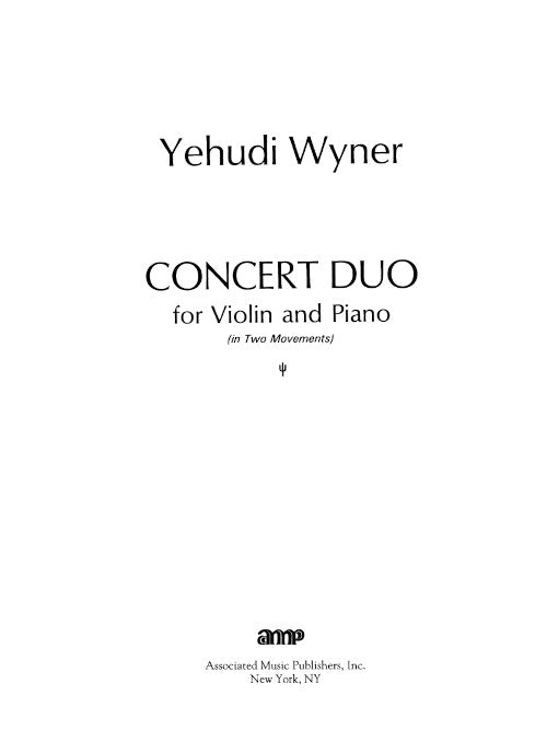 Concert Duo for Violin and Piano