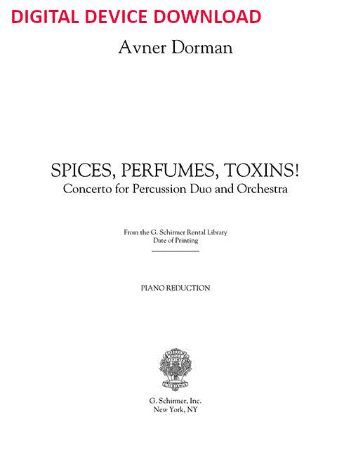 Spices, Perfumes, Toxins! - piano score only - Digital