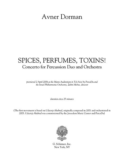 Spices, Perfumes, Toxins! - piano score only - Digital