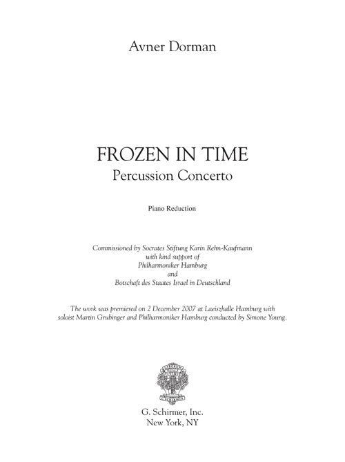 Frozen in Time - piano score only - Digital