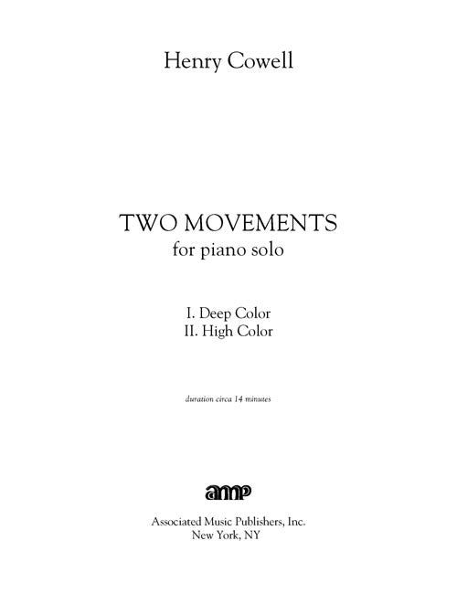 Two Movements (Deep Color and High Color) - I. Deep Color , II. High Color - Digital (Not Printable)