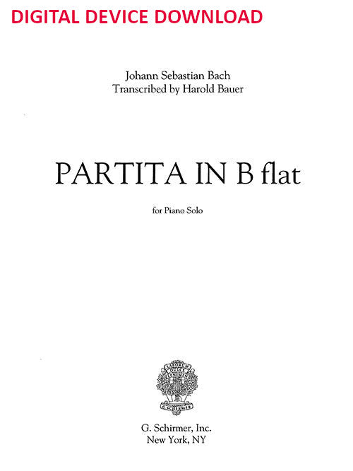 Partita No. 1 in B-flat (BWV 825) arr. Bauer - Digital (Not Printable)