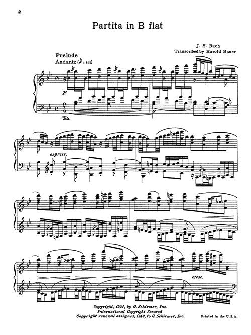 Partita No. 1 in B-flat (BWV 825) arr. Bauer - Digital (Not Printable)