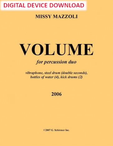 Volume (for steel drum and vibraphone) - Digital (Not Printable)