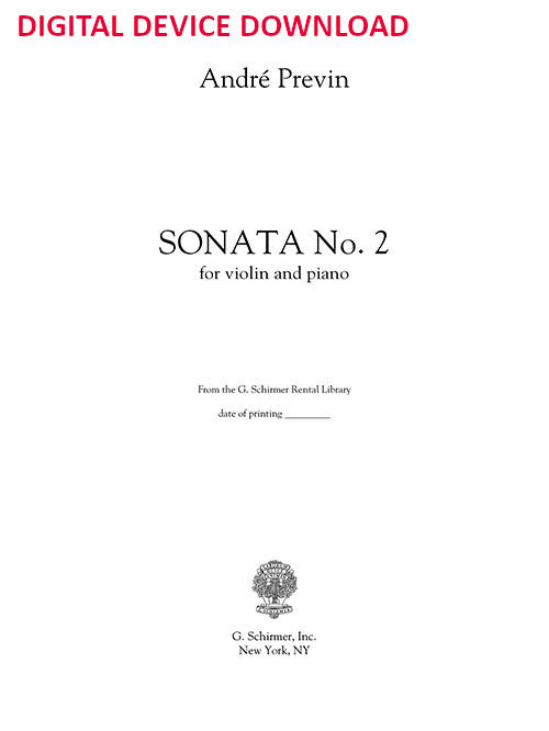 Sonata No. 2 for Violin and Piano - Digital