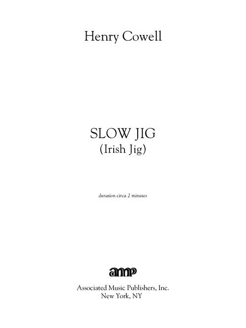 Slow Jig, (Irish Jig) for solo piano - Digital