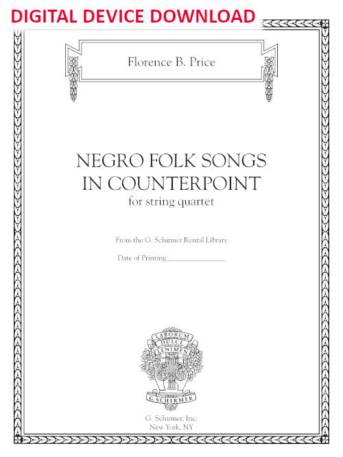 Negro Folk Songs in Counterpoint - Digital (Not Printable)