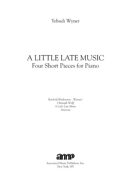 A Little Late Music: Four Pieces for Piano