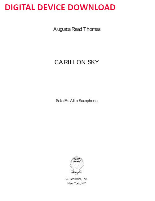 Carillon Sky (alto saxophone version) - solo part (alto sax) - Digital