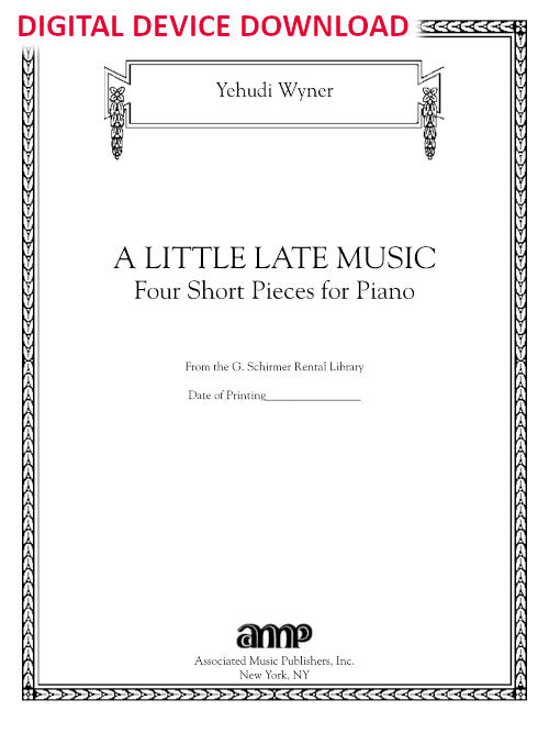 A Little Late Music: Four Pieces for Piano - Digital