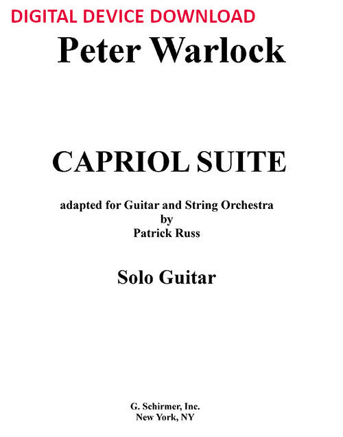 Capriol Suite, for Guitar and String Orchestra (solo part) - Digital