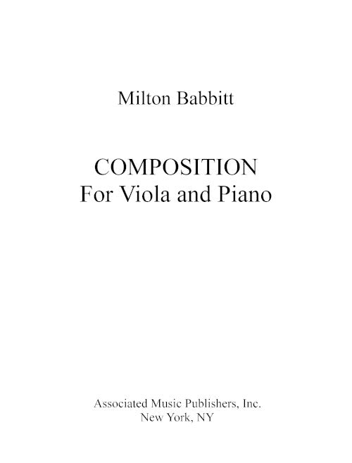 Composition for Viola and Piano