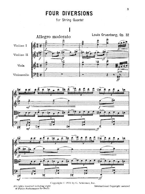 Four Diversions, Op. 39, for string quartet