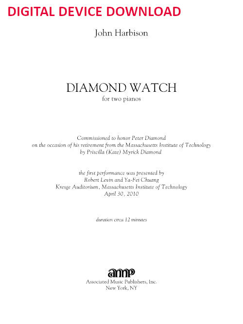 Diamond Watch (Double Play for Two Pianos) - Digital