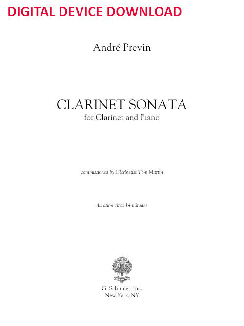 Sonata for Clarinet and Piano - Digital