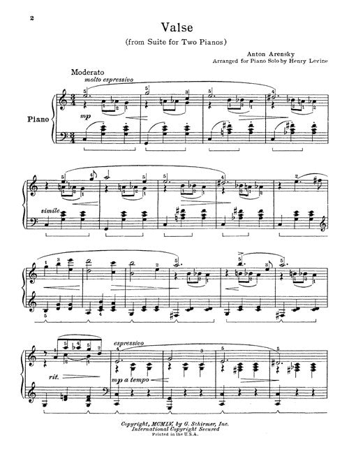 Valse (from Suite No. 1), arr. - Digital (Not Printable)