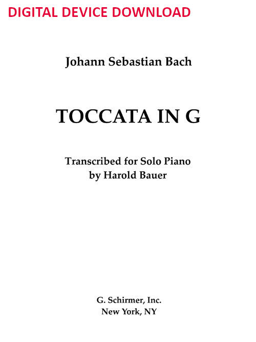 Toccata in G Major, BWV 916 (arr.) - Digital (Not Printable)