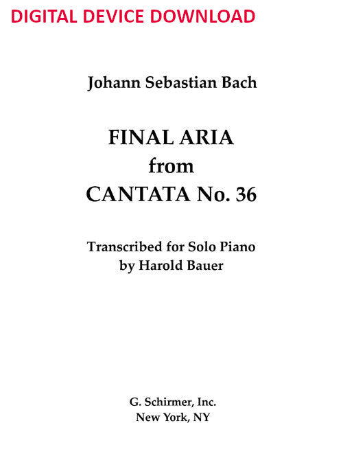 Final Aria from Cantata 36 (arr.) - Digital (Not Printable)