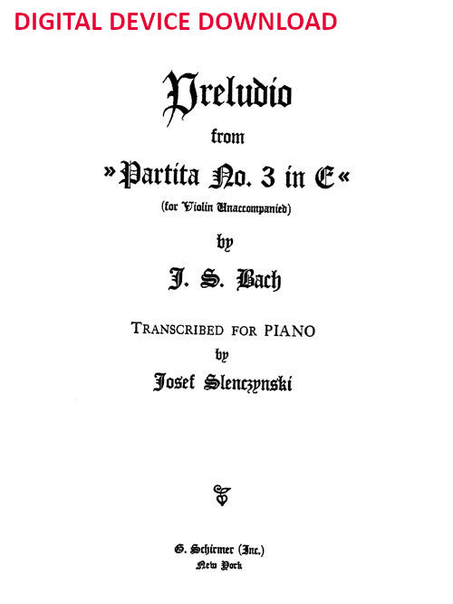 Preludio, from Partita BWV 1006 (arr.) - Digital (Not Printable)