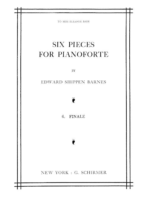 Finale, from Six pieces for piano