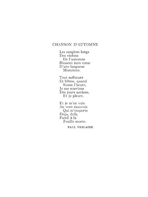 Chanson d'Automne