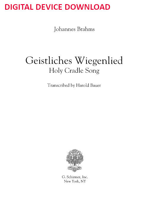 Geistliches Wiegenlied (arr.) - Digital (Not Printable)