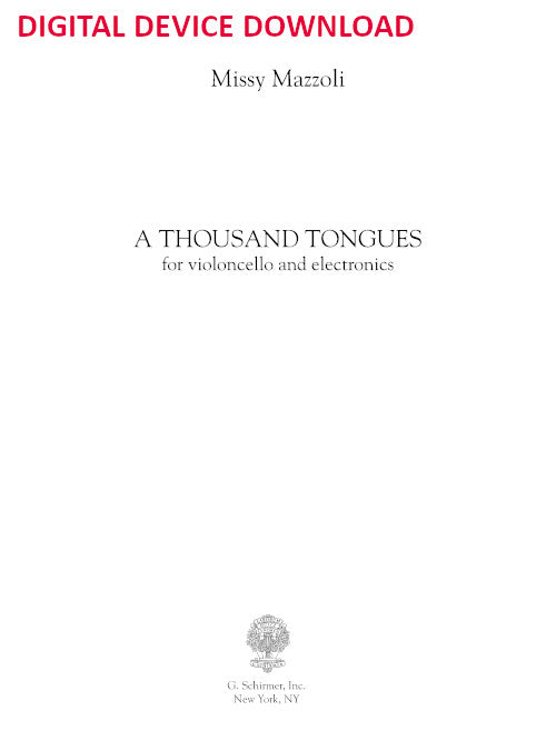 A Thousand Tongues (cello version) - Digital (Not Printable)