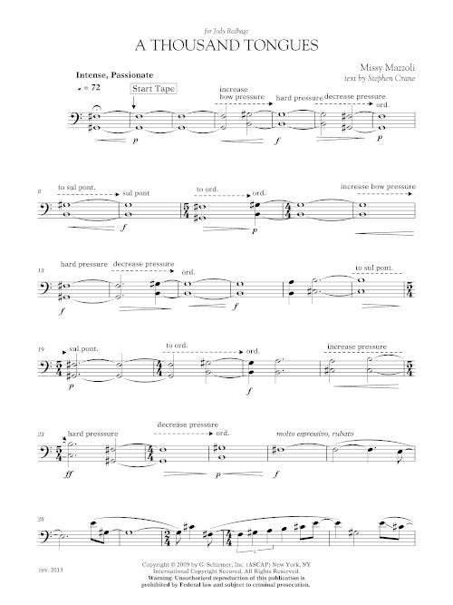 A Thousand Tongues (cello version) - Digital (Not Printable)