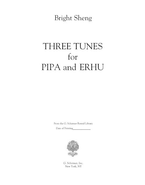 Three Tunes for Pipa and Erhu