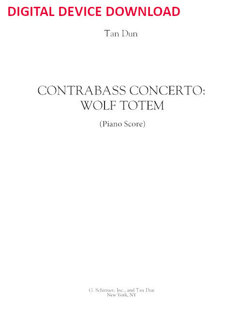 Contrabass Concerto: Wolf Totem - reduction for contrabass and piano - Digital