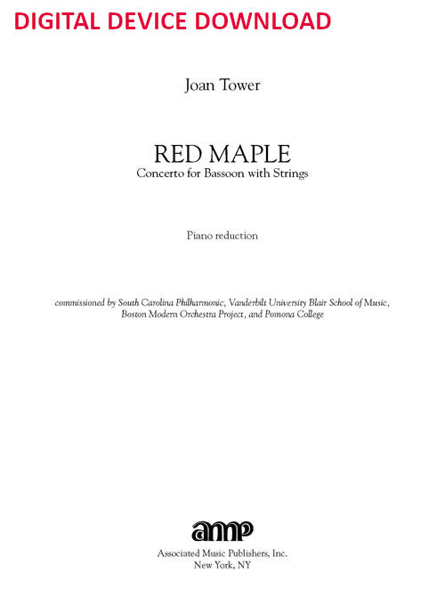 Red Maple - piano reduction - Digital (Not Printable)