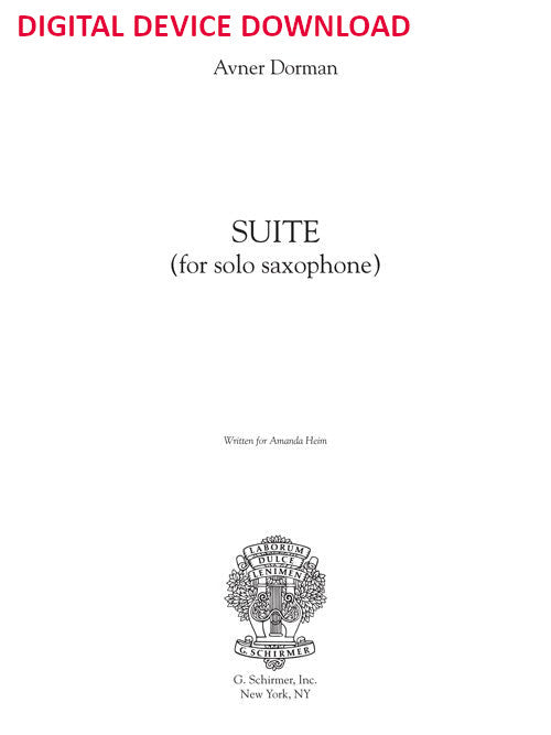 Suite for Solo Saxophone - Digital