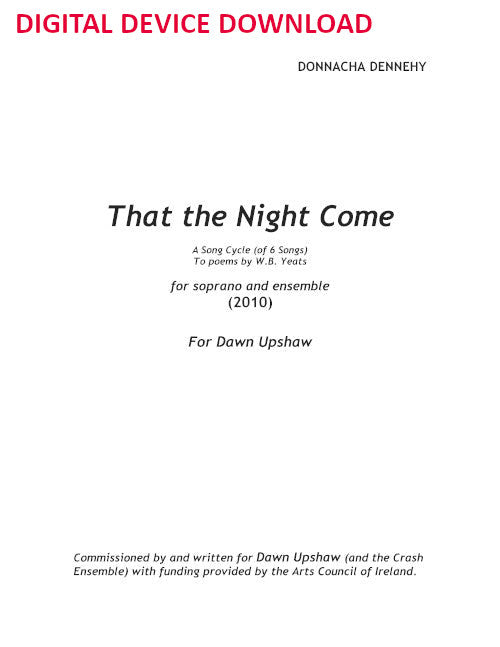 That the Night Come (soprano and piano) - Digital