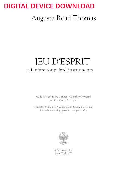 Jeu d'esprit, a fanfare for paired instruments (trumpets) - Digital