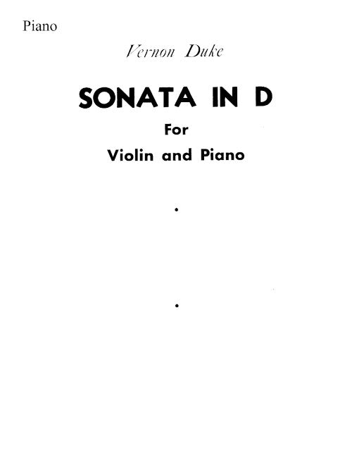 Sonata in D for Violin and Piano