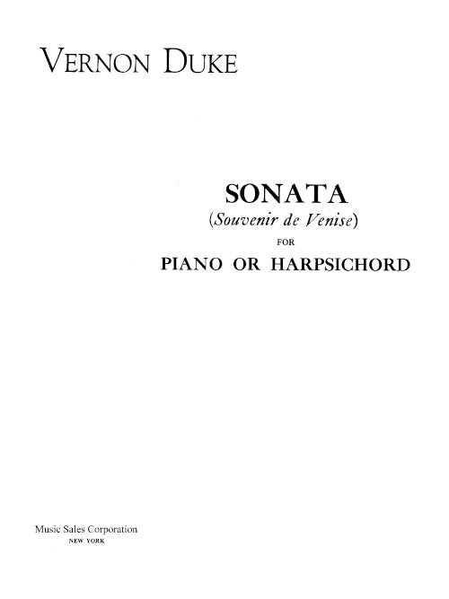 Sonata: Souvenir de Venise For Piano (or harpsichord)