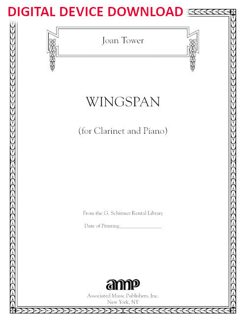 Wingspan (clarinet and piano) - Digital (Not Printable)