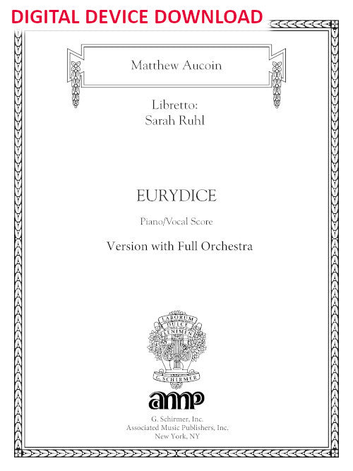 Eurydice vocal score (version with full orchestra) - Digital (Not Printable)