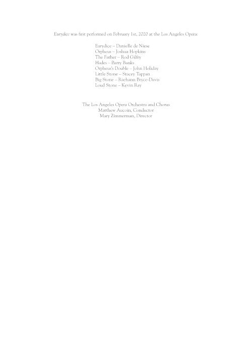 Eurydice vocal score (version with full orchestra) - Digital (Not Printable)