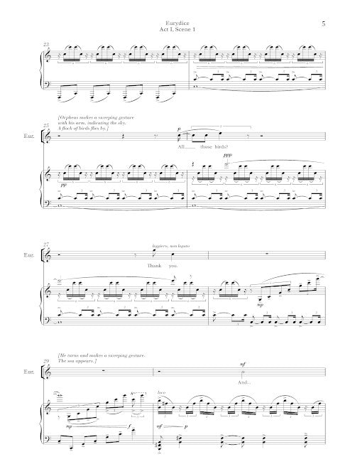 Eurydice vocal score (version with full orchestra) - Digital (Not Printable)