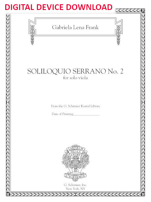 Soliloquio Serrano No. 2 (for viola) - Digital