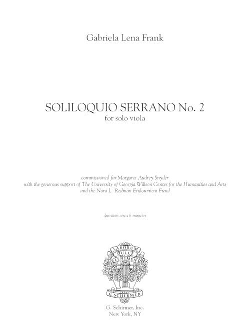 Soliloquio Serrano No. 2 (for viola)