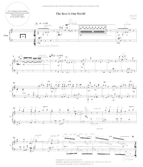 The Rest is Our World for harp (with optional voice) - Digital (Not Printable)