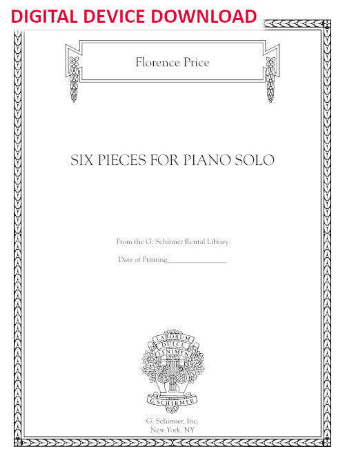 Six Pieces for Piano Solo - Digital