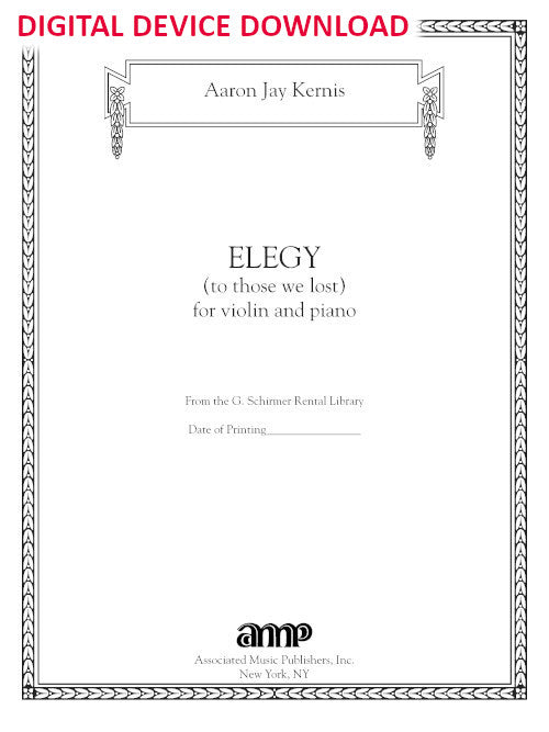 Elegy (to those we lost) for violin and piano - Digital